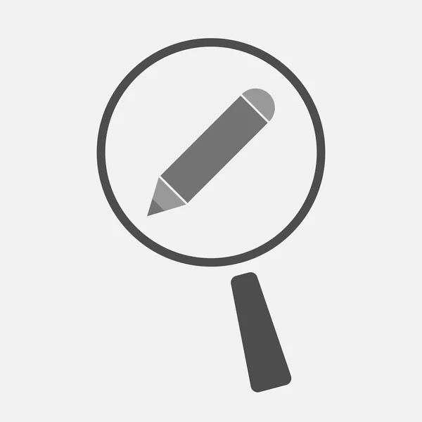 Izolované Lupa ikonu s tužkou — Stockový vektor