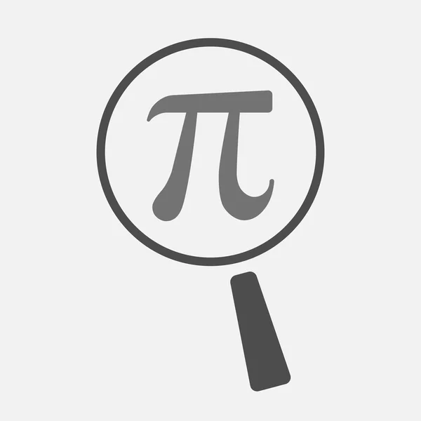 Isolerade förstoringsglasikonen med symbolen pi nummer — Stock vektor