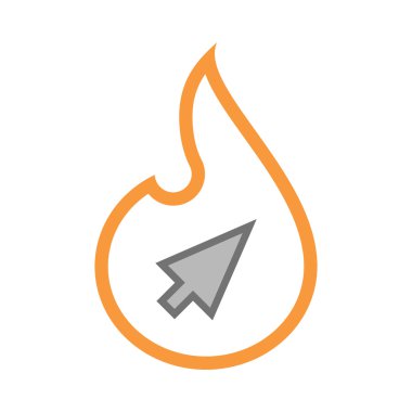 Bir imleç ile izole hat sanat alev simgesi