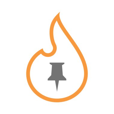 Bir iğneye ile izole hat sanat alev simgesi