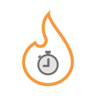 İzole satırı sanat alev simgesi ile bir zaman