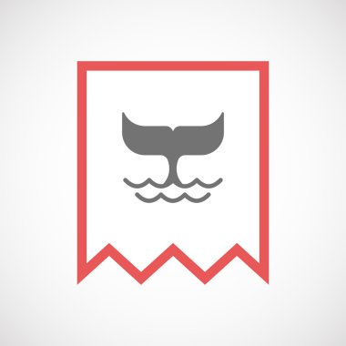 Bir balina kuyruğu ile izole hat sanat kurdele simgesi