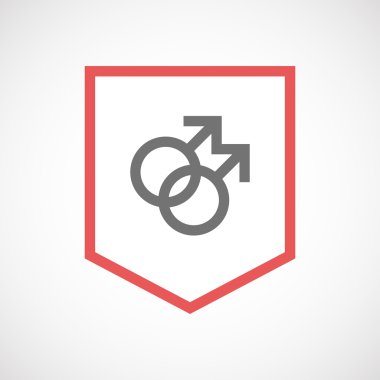 Eşcinsel bir işareti ile izole hat sanat kurdele simgesi