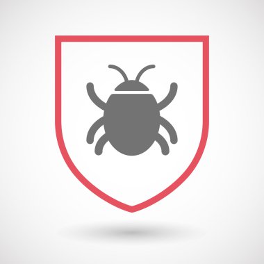 Bir hata ile izole satırı sanat kalkan simgesi