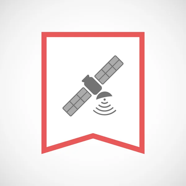 Ruban d'art en ligne isolé icône avec un satellite — Image vectorielle