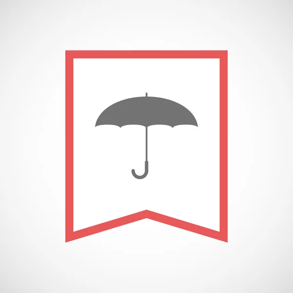 Isolé icône de ruban d'art de ligne avec un parapluie — Image vectorielle