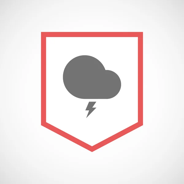 Izolované linie umění pásu ikona s bouřlivý mrak — Stockový vektor