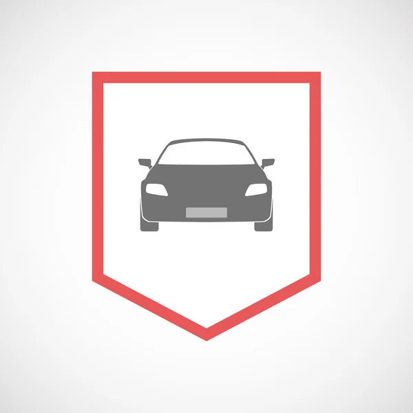 Icono de cinta de arte de línea aislada con un coche — Vector de stock