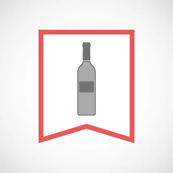 Isolerade line art bandikon med en flaska vin — Stock vektor