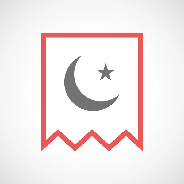 Απομονωμένη γραμμή τέχνη κορδέλα εικονίδιο με ένα σύμβολο του Ισλάμ — Διανυσματικό Αρχείο