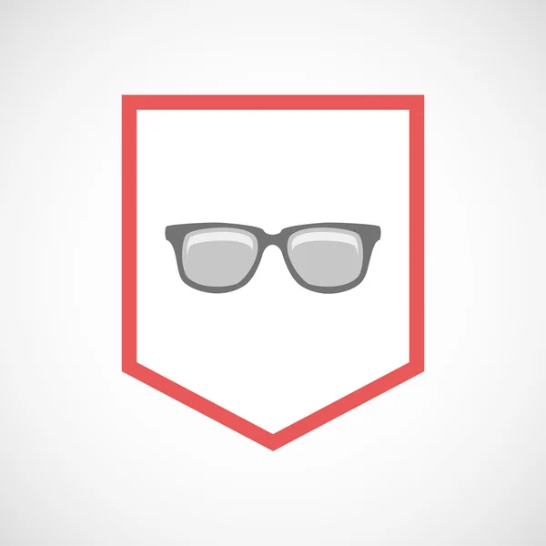 Linia na białym tle sztuki ikona wstążki w okularach — Wektor stockowy