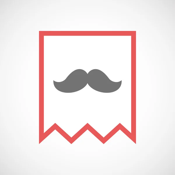 Isolated line art ribbon icon with a moustache — Stock Vector