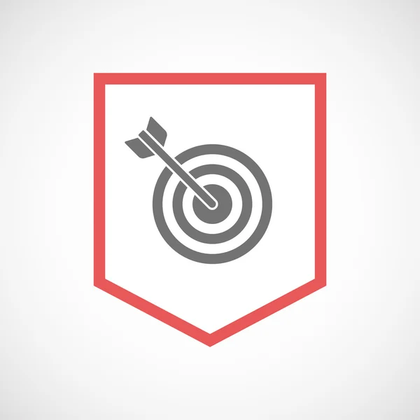 Icono de cinta de arte en línea aislada con un tablero de dardos — Vector de stock