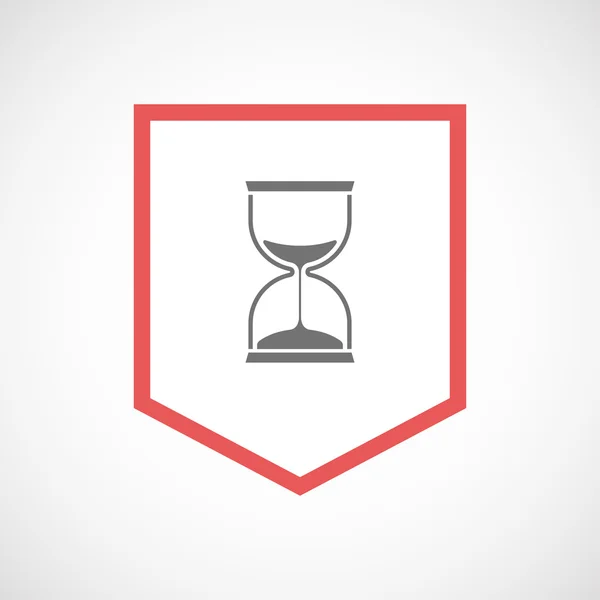 Icono de cinta de arte de línea aislada con un reloj de arena — Vector de stock