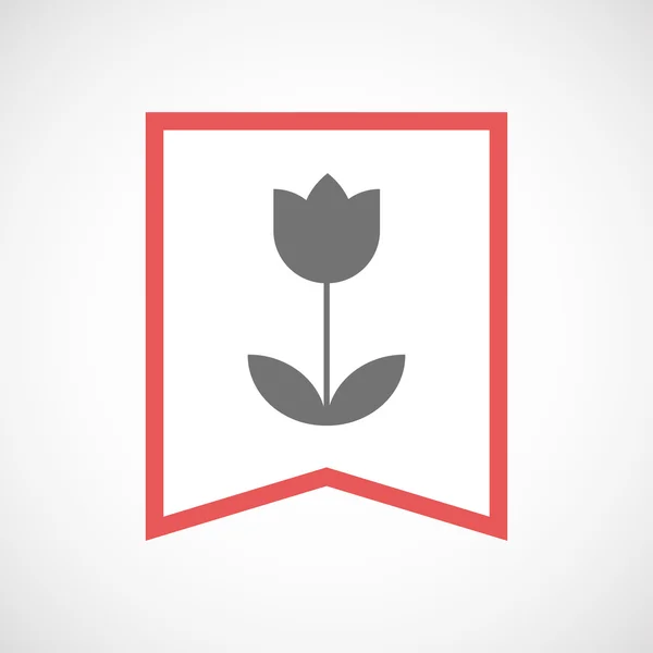 Pictogram van het lint van de kunst van het geïsoleerde lijn met een tulp — Stockvector