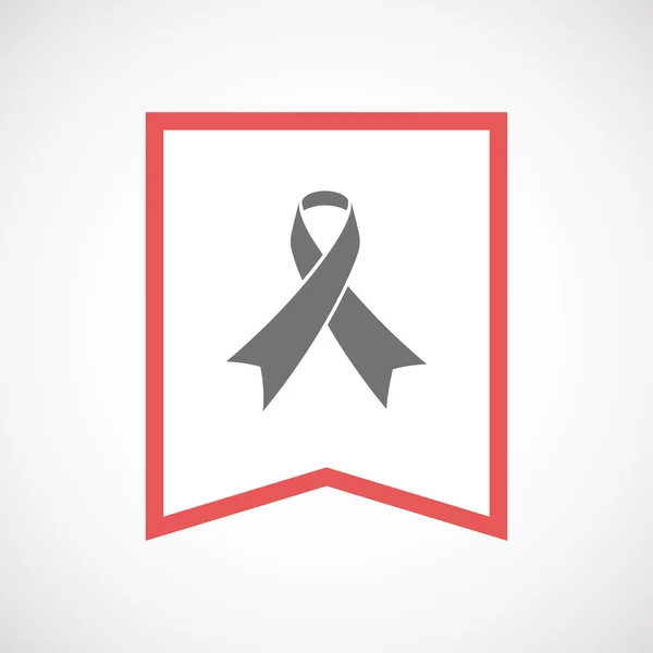 Isolated line art ribbon icon with an awareness ribbon — Stock Vector