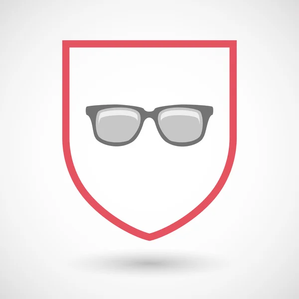 Isolerade line art skydda ikonen med en glasögon — Stock vektor