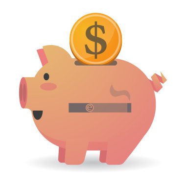 Elektronik sigara ile izole kumbara simgesi