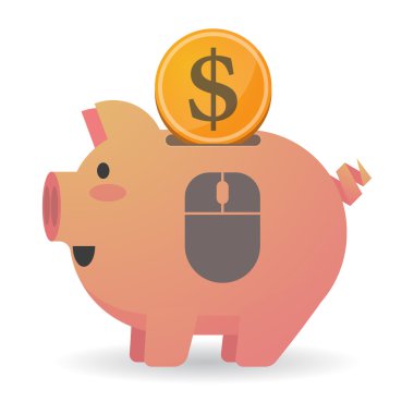 Kablosuz fare simgesiyle izole kumbara