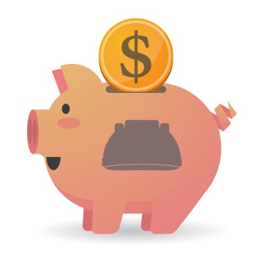 Bir iş kask ile izole kumbara simgesi