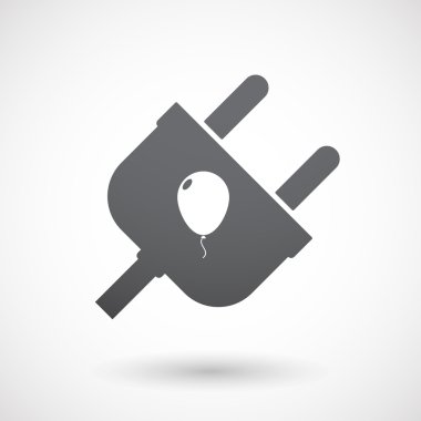 Bir balon ile izole erkek fiş