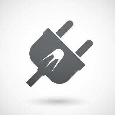 Vintage bir uydu ile izole erkek fiş