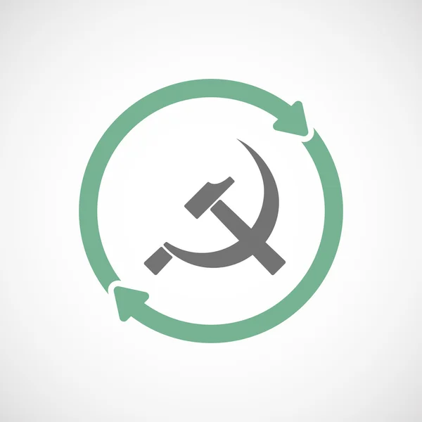 Ikone der isolierten Wiederverwendung mit kommunistischem Symbol — Stockvektor