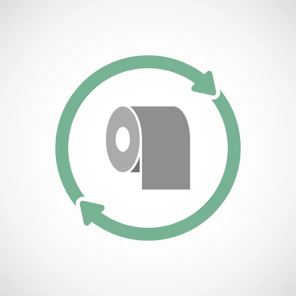 Isolerade återanvändning ikon med en toalett pappersrulle — Stock vektor