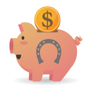 Bir nal işareti ile izole kumbara Icin