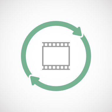 Bir fotoğraf 35mm film şeridi simgesiyle izole yeniden