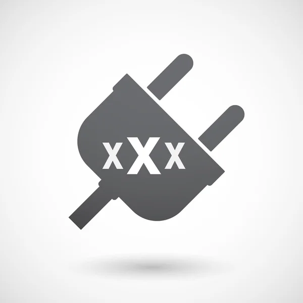 Isolato maschio spina con un XXX lettera icona — Vettoriale Stock