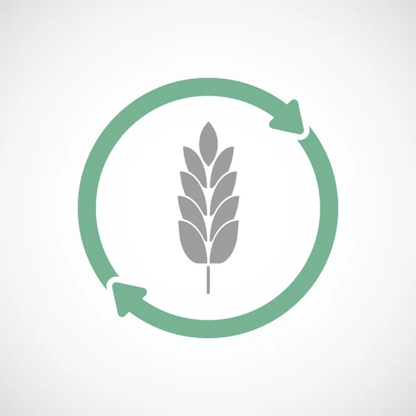 Isolated reuse icon with  a wheat plant icon — Stock Vector