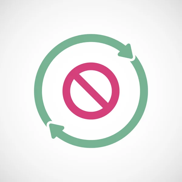 Geïsoleerde hergebruik icoon met een verboden teken — Stockvector