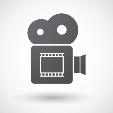İzole retro sinema kamera simgesi ile bir fotoğraf 35mm fil