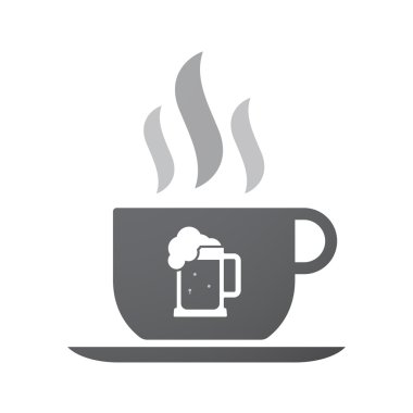 Bir bira kavanoz simgesi ile izole kahve Kupası simgesi