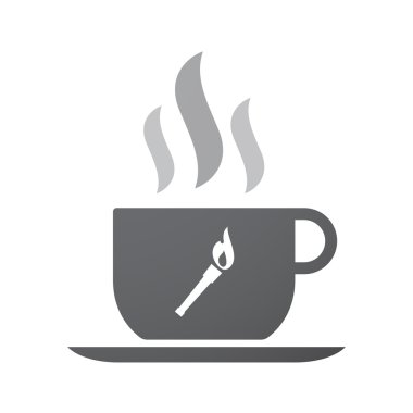 Bir el feneri simgesi ile izole kahve Kupası simgesi