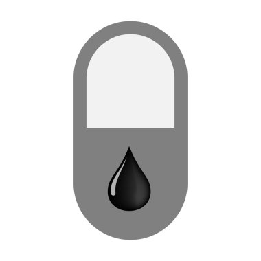 Bir yağ ile izole hap simgesi simge damla