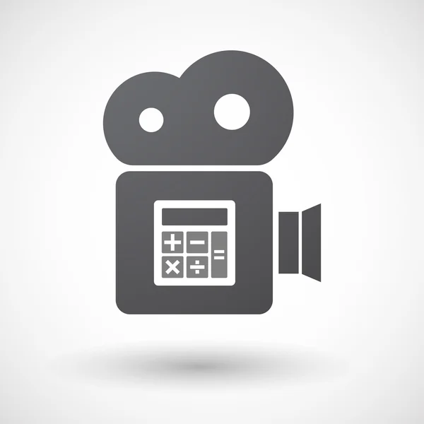 Isolated retro cinema camera icon with  a calculator — Stock Vector
