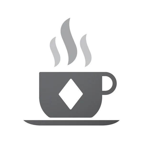 Isolé icône tasse de café avec la carte de jeu de poker diamant — Image vectorielle