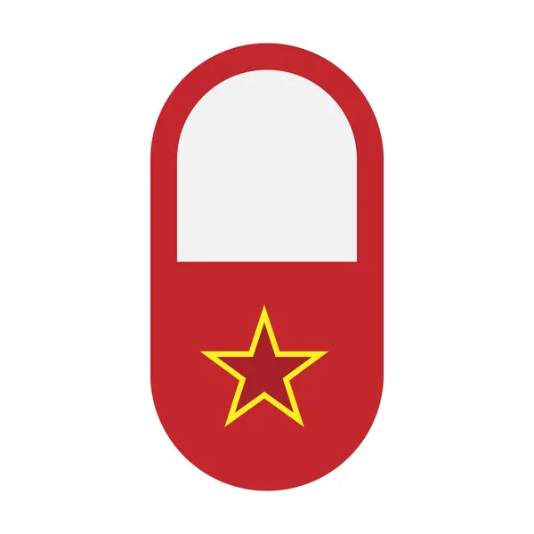 Isolated pill icon with  the red star of communism icon — Stock Vector