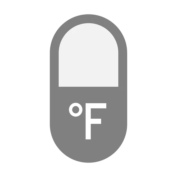 Isolated pill icon with  a farenheith degrees sign — Stock Vector