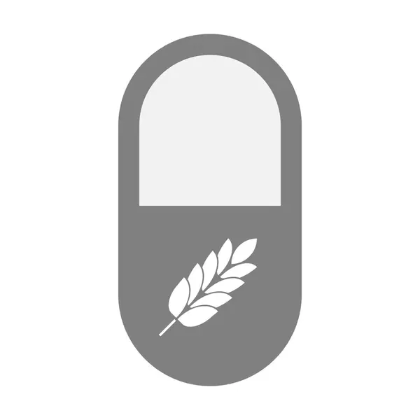 Izolované pilulka ikona s ikonou rostlin pšenice — Stockový vektor