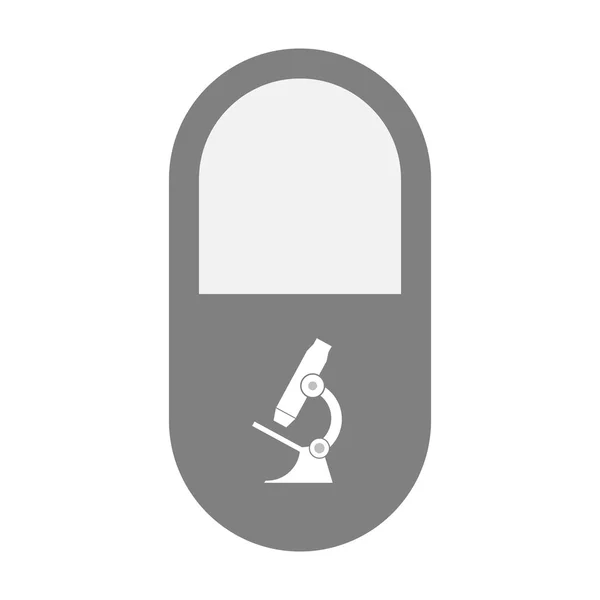 Icono de píldora aislada con un icono de microscopio — Archivo Imágenes Vectoriales