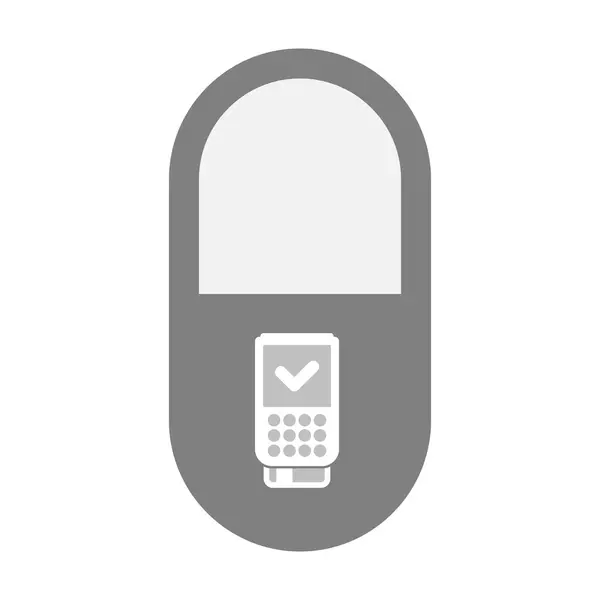Ícone de pílula isolada com um ícone de dataphone — Vetor de Stock