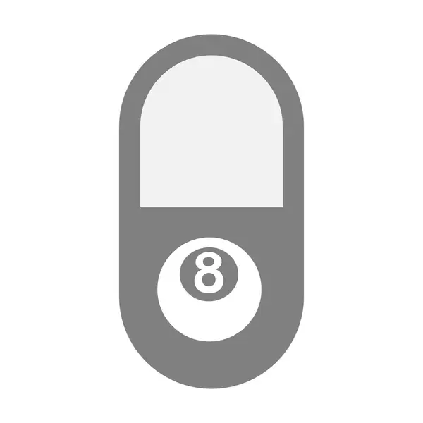 Icona pillola isolata con una palla da biliardo — Vettoriale Stock