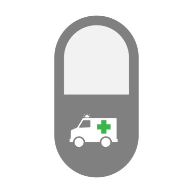 Bir ambulans simge ile izole hap simgesi
