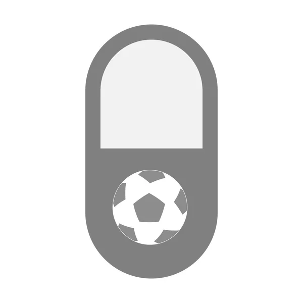 Geïsoleerde pil pictogram met een voetbal — Stockvector