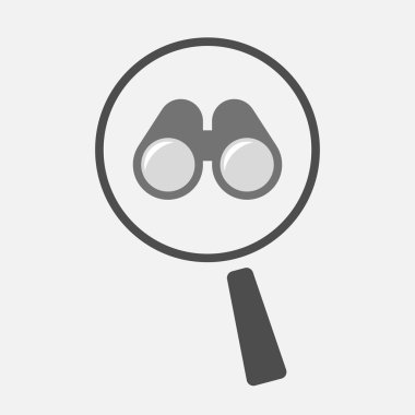 Bir dürbün ile izole Büyüteç simgesi