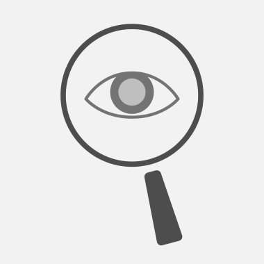 İzole büyüteç simgesini bir göz ile