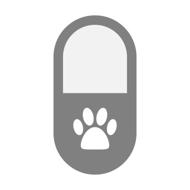 Bir hayvan ayak izi ile izole hap simgesi